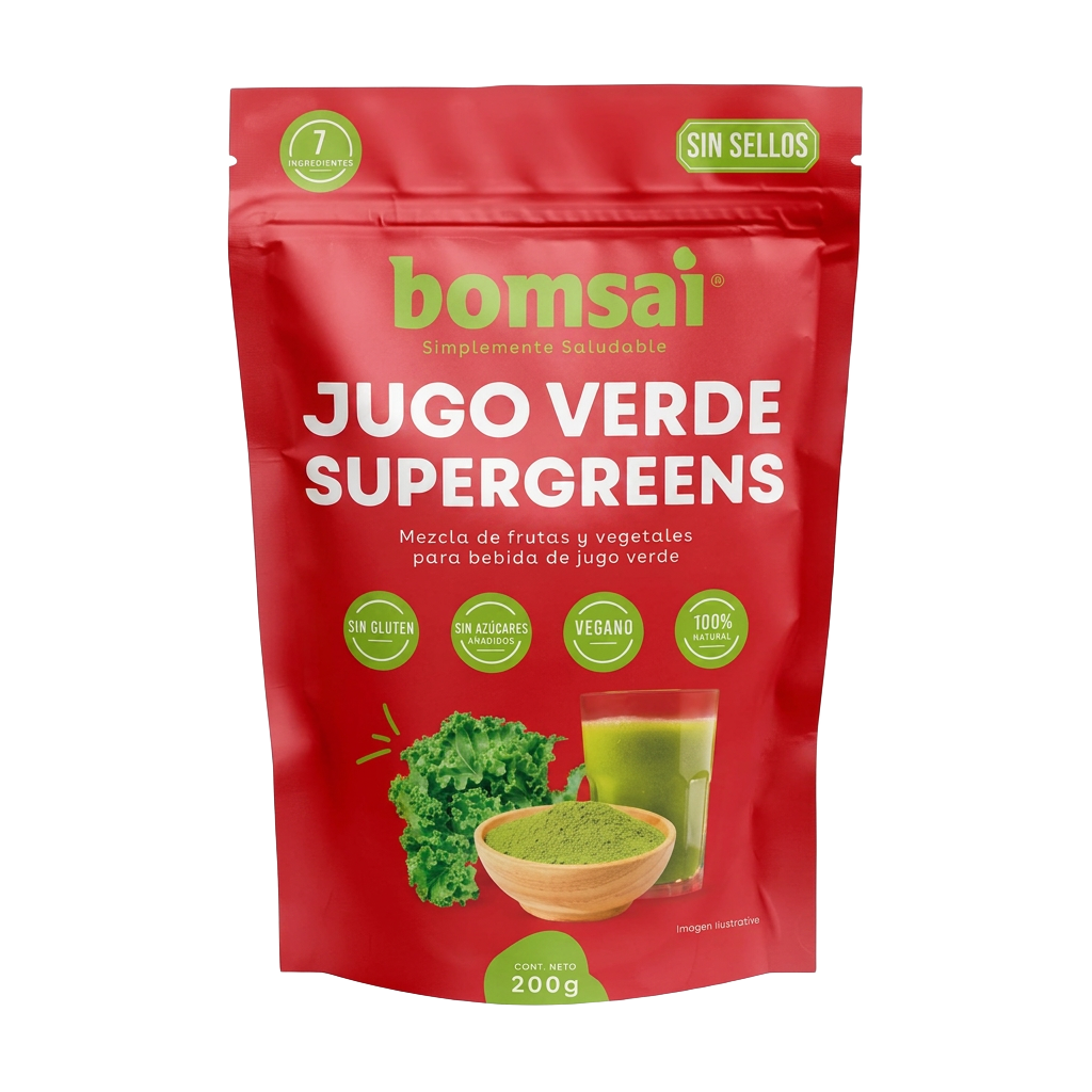 Empaque de Jugo Verde Supergreens